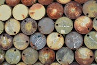 Rusty Oil Barrels Stacked